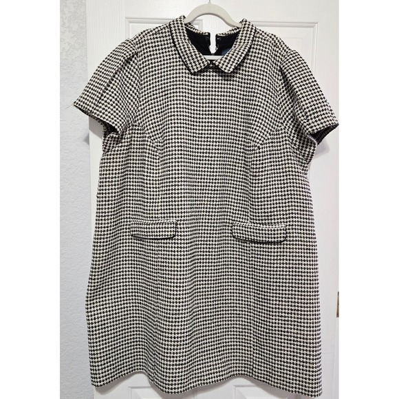 Modcloth Dresses & Skirts - ModCloth Houndstooth Pocketed Dress Collared Short Sleeve 3X